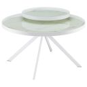 The appearance of Briggs Round Marble Printed Glass Top Coffee Table In White designed by Coaster in the modern / contemporary interior design. This white piece of furniture  was selected by 1StopBedrooms from Briggs Collection to add a touch of cosiness and style into your home. Sku: 706258. Material: Glass.
