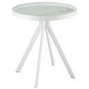The appearance of Briggs Round Marble Printed Glass Top End Side Table In White designed by Coaster in the modern / contemporary interior design. This white piece of furniture  was selected by 1StopBedrooms from Briggs Collection to add a touch of cosiness and style into your home. Sku: 706257. Material: Glass.