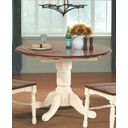 The appearance of British Isles 42" Merlot Buttermilk Round Double Drop-Leaf Dining Table designed by A-America in the transitional interior design. This merlot piece of furniture was selected by 1StopBedrooms from British Isles Collection to add a touch of cosiness and style into your home. Sku: BRIMB610B;BRIMB610T. Table Top Shape: Round. Material: Rubberwood. Size: 42".