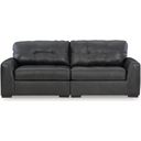 The appearance of Brindley Pier 2-Piece Sectional Loveseat In Fog designed by Signature Design by Ashley in the modern / contemporary interior design. This fog piece of furniture was selected by 1StopBedrooms from Brindley Pier Collection to add a touch of cosiness and style into your home. Sku: 9950364;9950365. Material: Genuine Leather.