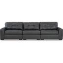 The appearance of Brindley Pier 3-Piece Sectional Sofa In Fog designed by Signature Design by Ashley in the modern / contemporary interior design. This fog piece of furniture was selected by 1StopBedrooms from Brindley Pier Collection to add a touch of cosiness and style into your home. Sku: 9950346;9950364;9950365. Material: Genuine Leather.