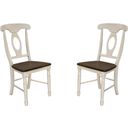 The appearance of British Isles Chalk Cocoa Bean Napoleon Side Chair Set of 2 designed by A-America in the transitional interior design. This white piece of furniture was selected by 1StopBedrooms from British Isles Collection to add a touch of cosiness and style into your home. Sku: BRICO2852. Material: Rubberwood.