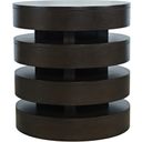 The appearance of Brix Floating Sculpture Layered Round End Table In Espresso designed by Jofran in the transitional interior design. This espresso piece of furniture  was selected by 1StopBedrooms from Brix Collection to add a touch of cosiness and style into your home. Sku: 2370-6ESP. Material: MDF.
