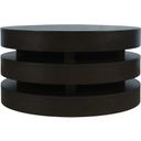 The appearance of Brix Floating Sculpture Round Layered Coffee Table with Caster Wheels In Espresso designed by Jofran in the transitional interior design. This espresso piece of furniture  was selected by 1StopBedrooms from Brix Collection to add a touch of cosiness and style into your home. Sku: 2370-2ESP. Material: MDF.