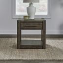 The appearance of Broadmore Drawer End Table In Brown designed by Liberty in the transitional interior design. This brown piece of furniture  was selected by 1StopBedrooms from Broadmore Collection to add a touch of cosiness and style into your home. Sku: 449-OT1020. Material: Solid Pine.