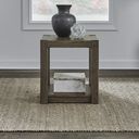 The appearance of Broadmore Square Chairside Table In Brown designed by Liberty in the transitional interior design. This brown piece of furniture  was selected by 1StopBedrooms from Broadmore Collection to add a touch of cosiness and style into your home. Sku: 449-OT1021. Material: Solid Pine.