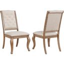 The appearance of Brockway Tufted Side Chairs Cream and Barley Brown Set of 2 designed by Coaster in the transitional interior design. This brown piece of furniture was selected by 1StopBedrooms from Brockway Collection to add a touch of cosiness and style into your home. Sku: 110292. Material: Upholstered.