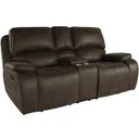 The appearance of Brookings Console Loveseat with Dual Recliners In Brown designed by New Classic in the transitional interior design. This brown piece of furniture  was selected by 1StopBedrooms from Brookings Collection to add a touch of cosiness and style into your home. Sku: U093-25-BRN. Material: Fabric.