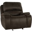 The appearance of Brookings Glider Recliner In Brown designed by New Classic in the transitional interior design. This brown piece of furniture  was selected by 1StopBedrooms from Brookings Collection to add a touch of cosiness and style into your home. Sku: U093-13-BRN. Material: Fabric.