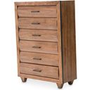 The appearance of Brooklyn Walk Burnt Umber 6 Drawer Chest designed by Michael Amini in the industrial interior design. This burnt umber piece of furniture was selected by 1StopBedrooms from Brooklyn Walk Collection to add a touch of cosiness and style into your home. Sku: KI-BRKW070-408N. Material: Acacia Wood.