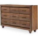 The appearance of Brooklyn Walk Burnt Umber Dresser designed by Michael Amini in the industrial interior design. This burnt umber piece of furniture was selected by 1StopBedrooms from Brooklyn Walk Collection to add a touch of cosiness and style into your home. Sku: KI-BRKW050-408N. Material: Acacia Wood.