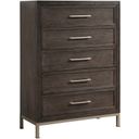 The appearance of Broomfield 5-Drawer Chest designed by Steve Silver in the transitional interior design. This walnut piece of furniture was selected by 1StopBedrooms from Broomfield Collection to add a touch of cosiness and style into your home. Sku: BR950C. Material: Wood.