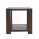 Brownstone 24 Inch Block-Frame Square End Table with Storage In Chocolate Brown