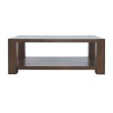 Brownstone 50 Inch Block-Frame Coffee Table with Storage and Wheels In Chocolate Brown