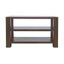 Brownstone 50 Inch Block-Frame Sofa Console Table with Shelves In Chocolate Brown