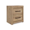 Brozmont Two Drawer NightStand In Tan