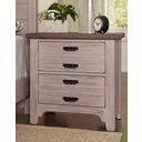 The appearance of Bungalow Dover Grey/Folkstone 2 Drawer Nightstand designed by Vaughan Bassett in the transitional interior design. This dove gray piece of furniture was selected by 1StopBedrooms from Bungalow Collection to add a touch of cosiness and style into your home. Sku: 741-227. Material: Solid Hardwood.