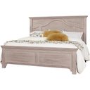 The appearance of Bungalow Dover Grey/Folkstone Queen Mantel Bed designed by Vaughan Bassett in the transitional interior design. This dove grey piece of furniture  was selected by 1StopBedrooms from Bungalow Collection to add a touch of cosiness and style into your home. Sku: 741-559;741-955;741-922. Bed Type: Panel Bed. Bed Size: Queen. Material: Oak Veneer.
