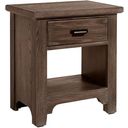 The appearance of Bungalow Folkstone 1 Drawer Nightstand designed by Vaughan Bassett in the transitional interior design. This folkstone piece of furniture was selected by 1StopBedrooms from Bungalow Collection to add a touch of cosiness and style into your home. Sku: 740-226. Material: Solid Hardwood.