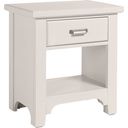 The appearance of Bungalow Lattice 1 Drawer Nightstand designed by Vaughan Bassett in the transitional interior design. This lattice piece of furniture was selected by 1StopBedrooms from Bungalow Collection to add a touch of cosiness and style into your home. Sku: 744-226. Material: Solid Hardwood.