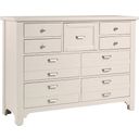 The appearance of Bungalow Lattice 9 Drawer Master Dresser designed by Vaughan Bassett in the transitional interior design. This lattice piece of furniture was selected by 1StopBedrooms from Bungalow Collection to add a touch of cosiness and style into your home. Sku: 744-002. Material: Solid Hardwood.