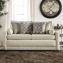 The appearance of Burgess Loveseat In Beige designed by Furniture of America in the transitional interior design. This beige piece of furniture  was selected by 1StopBedrooms from Burgess Collection to add a touch of cosiness and style into your home. Sku: SM7753-LV. Material: Chenille.