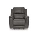The appearance of Burnley Power Recliner In Anchor designed by Signature Design by Ashley in the modern / contemporary interior design. This anchor piece of furniture was selected by 1StopBedrooms from Burnley Collection to add a touch of cosiness and style into your home. Sku: NCU1200013. Material: Faux Leather.