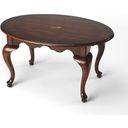 The appearance of Butler Grace Plantation Cherry Oval Coffee Table designed by Butler Specialty Company in the traditional interior design. This dark brown piece of furniture was selected by 1StopBedrooms from Plantation Collection to add a touch of cosiness and style into your home. Sku: 3012024. Material: Rubberwood.