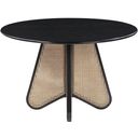 The appearance of Butterfly Dining Table In Black designed by Meridian in the transitional interior design. This black piece of furniture  was selected by 1StopBedrooms from Butterfly Collection to add a touch of cosiness and style into your home. Sku: 705Black-T. Table Top Shape: Round. Material: Rubberwood. Size: 48".