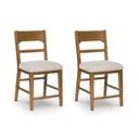 The appearance of Cabalynn 42 Inch Counter Height Barstool Set of 2 In Oatmeal and Light Brown designed by Signature Design by Ashley in the transitional interior design. This oatmeal/light brown piece of furniture was selected by 1StopBedrooms from Cabalynn Collection to add a touch of cosiness and style into your home. Sku: D974-224. Material: Fabric.