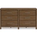 The appearance of Cabalynn Light Brown Dresser designed by Signature Design by Ashley in the transitional interior design. This light brown piece of furniture was selected by 1StopBedrooms from Cabalynn Collection to add a touch of cosiness and style into your home. Sku: B974-31. Material: Wood.
