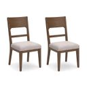Cabalynn Oatmeal And Light Brown Dining Upholstered Side Chair Set of 2