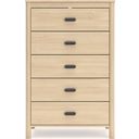 The appearance of Cabinella Chest of Drawers In Tan designed by Signature Design by Ashley in the transitional interior design. This tan piece of furniture was selected by 1StopBedrooms from Cabinella Collection to add a touch of cosiness and style into your home. Sku: EB2444-245. Material: Wood.