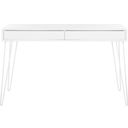 The appearance of Cade White Mid Century Retro 2-Drawer Desk designed by Safavieh in the modern / contemporary interior design. This white piece of furniture was selected by 1StopBedrooms from Safavieh FOX Collection to add a touch of cosiness and style into your home. Sku: FOX2225A. Material: Iron.