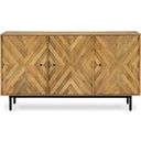 The appearance of Cadewick Accent Cabinet In Natural designed by Signature Design by Ashley in the transitional interior design. This natural piece of furniture was selected by 1StopBedrooms from Cadewick Collection to add a touch of cosiness and style into your home. Sku: A4000570. Material: Wood.