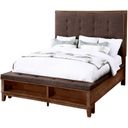 Cagney Chestnut King Upholstered Panel Bed