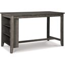 The appearance of Caitbrook Gray Rectangular Counter Height Dining Table designed by Signature Design by Ashley in the transitional interior design. This gray piece of furniture was selected by 1StopBedrooms from Caitbrook Collection to add a touch of cosiness and style into your home. Sku: D388-13. Material: Wood. Table Top Shape: Rectangular. Size: 30" x 60".