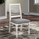 The appearance of Calabria Side Chair Set of 2 In Antique White and Gray designed by Furniture of America in the rustic / southwestern interior design. This white/gray piece of furniture  was selected by 1StopBedrooms from Calabria Collection to add a touch of cosiness and style into your home. Sku: FOA3908SC-2PK. Material: Wood.