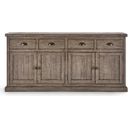The appearance of Caleb 4 Drawer 4 Door Buffet In Distressed Brown designed by Classic Home in the transitional interior design. This distressed brown piece of furniture  was selected by 1StopBedrooms from Caleb Collection to add a touch of cosiness and style into your home. Sku: 52003805. Material: Reclaimed Pine.