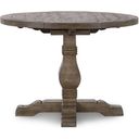 The appearance of Caleb 42 Inch Round Dining Table In Distressed Brown designed by Classic Home in the transitional interior design. This distressed brown piece of furniture was selected by 1StopBedrooms from Caleb Collection to add a touch of cosiness and style into your home. Sku: 51030595. Table Top Shape: Round. Size: 42". Material: Reclaimed Pine.