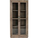 Caleb Curio Cabinet In Distressed Brown