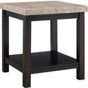 The appearance of Caleb Espresso End Table With Marble Top designed by Picket House in the transitional interior design. This brown piece of furniture  was selected by 1StopBedrooms from Caleb Collection to add a touch of cosiness and style into your home. Sku: CKS100ETE. Material: Marble.