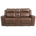 The appearance of Calgary Power Reclining Console Loveseat with Power Headrest In Autumn Umber designed by Parker House in the traditional interior design. This autumn umber piece of furniture was selected by 1StopBedrooms from Calgary Collection to add a touch of cosiness and style into your home. Sku: MCGR#822CPH-ATUB. Material: Top Grain Leather.