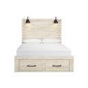 The appearance of Cambeck Queen Panel Storage Bed In White Wash designed by Signature Design by Ashley in the transitional interior design. This white wash piece of furniture  was selected by 1StopBedrooms from Cambeck Collection to add a touch of cosiness and style into your home. Sku: B100-13;B192-54S;B192-57;B192-95. Bed Type: Storage Bed. Bed Size: Queen.