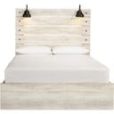 The appearance of Cambeck Whitewash Queen Panel Bed with Double Underbed Storage designed by Signature Design by Ashley in the transitional interior design. This white wash piece of furniture  was selected by 1StopBedrooms from Cambeck Collection to add a touch of cosiness and style into your home. Sku: B192-54;B192-57;B192-60;B192-60;B100-13. Bed Type: Panel Bed. Material: Wood. Bed Size: Queen.
