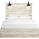 The appearance of Cambeck Whitewash Queen Panel Bed designed by Signature Design by Ashley in the transitional interior design. This white wash piece of furniture was selected by 1StopBedrooms from Cambeck Collection to add a touch of cosiness and style into your home. Sku: B192-54;B192-57;B192-96. Bed Type: Panel Bed. Material: Wood. Bed Size: Queen.