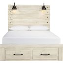 The appearance of Cambeck Whitewash Queen Panel Storage Bed designed by Signature Design by Ashley in the transitional interior design. This white wash piece of furniture was selected by 1StopBedrooms from Cambeck Collection to add a touch of cosiness and style into your home. Sku: B192-54S;B192-57;B192-96. Bed Type: Storage Bed. Material: Wood. Bed Size: Queen.
