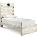 The appearance of Cambeck Whitewash Twin Panel Bed designed by Signature Design by Ashley in the transitional interior design. This white wash piece of furniture was selected by 1StopBedrooms from Cambeck Collection to add a touch of cosiness and style into your home. Sku: B192-52;B192-53;B192-83. Bed Type: Panel Bed. Material: Wood. Bed Size: Twin.