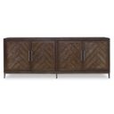 The appearance of Camden Blake Credenza In Rustic Brown designed by Century Furniture in the rustic / southwestern interior design. This rustic brown piece of furniture was selected by 1StopBedrooms from Camden Collection to add a touch of cosiness and style into your home. Sku: B2H-406. Material: Oak Veneer.