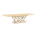 Camellia Field Rectangular Pedestal Dining Table In Caramel